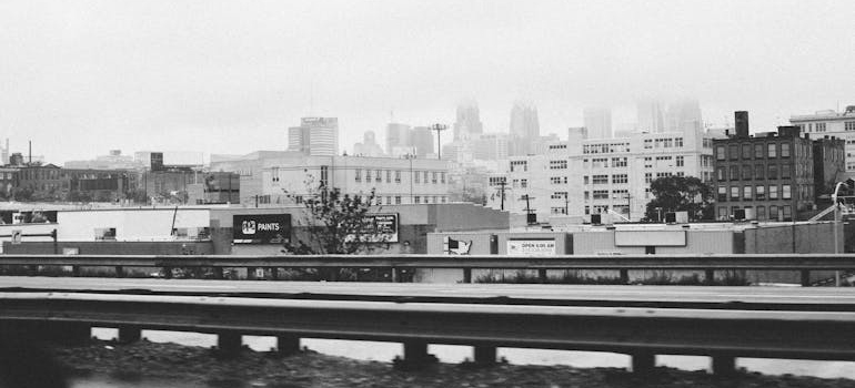 a black and white pic of Philadelphia