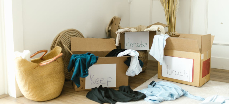 Boxes with items
