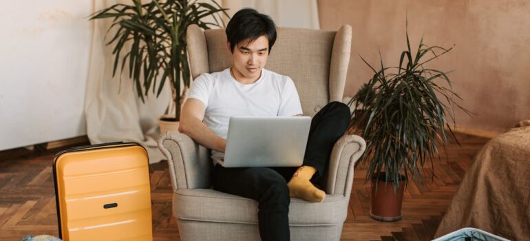 Man Using a Laptop