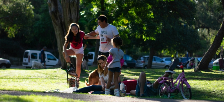 family in a park