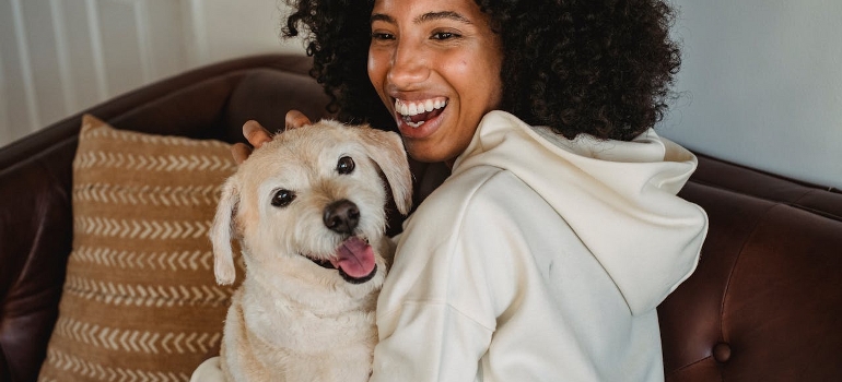 woman with a dog