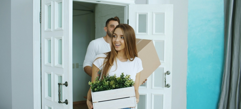couple moving into a new home
