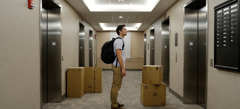 waiting for an elevator