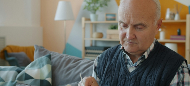 senior in a house